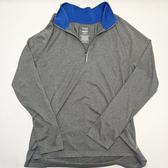 Danskin Now Semi-Fitted Grey Zip Athletic Pullover Shirt Long Sleeve Size Large - Picture 1 of 3